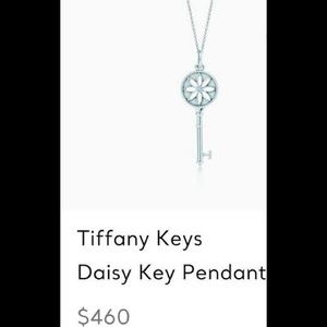 Tiffany Sterling Silver Diamond Daisy Key Necklace